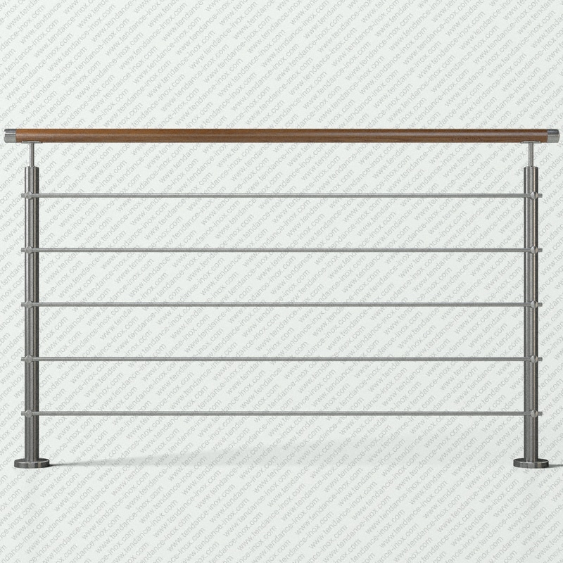 garde-corps inox et bois 5 lisses modele tendance-inox LFBL5L