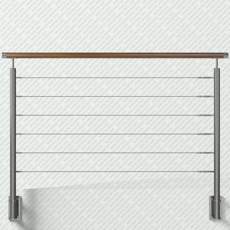 garde-corps inox et bois 6 cables modele tendance-inox CACBL6C