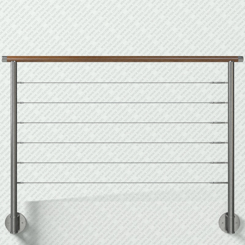 garde-corps inox et bois 6 cables modele tendance-inox CARBC6C