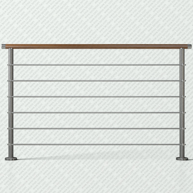 garde-corps inox et bois 6 lisses modele tendance-inox LFBC6L