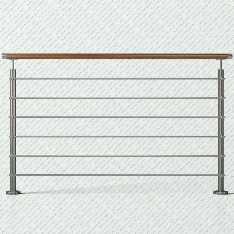 garde-corps inox et bois 6 lisses modele tendance-inox LFBL6L