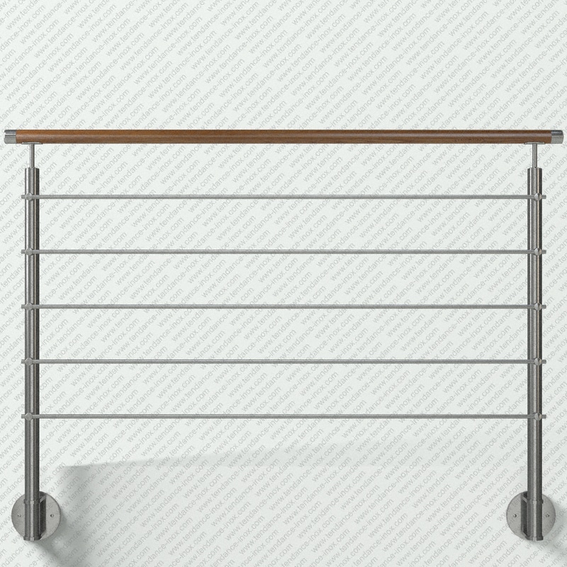 garde-corps inox et bois 5 lisses modele tendance-inox LARBL5L