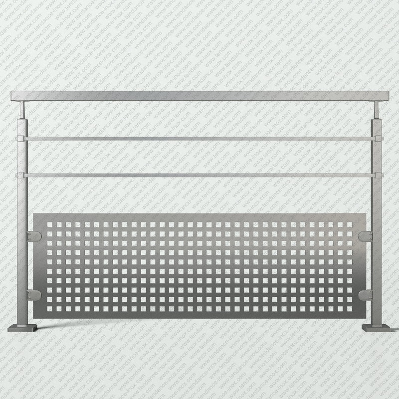 garde-corps inox tole + 2 lisses modele tendance-inox GCT2LFICL