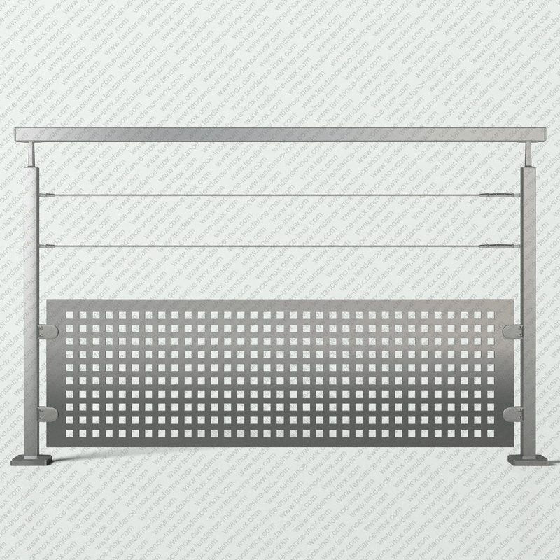garde-corps inox Tole + 2 câbles modele tendance-inox GCT2CFICL