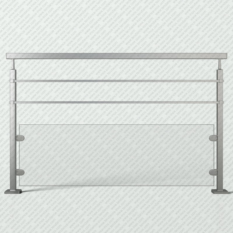 garde-corps inox verre + 2 lisses modele tendance-inox GCV2LFICLDR