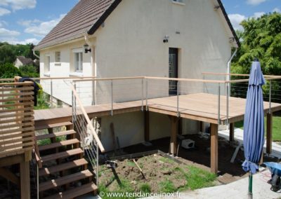 Rambarde inox et bois sur mesure