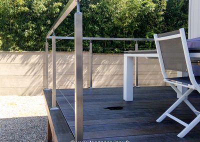 Garde-corps inox 5 câbles gamme carrée