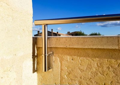 Rampe inox sur muret