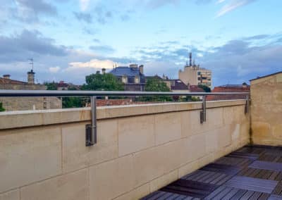 Rampe inox sur muret pose latérale