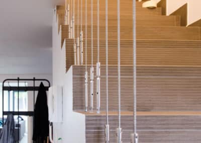 Garde-corps inox marche escalier