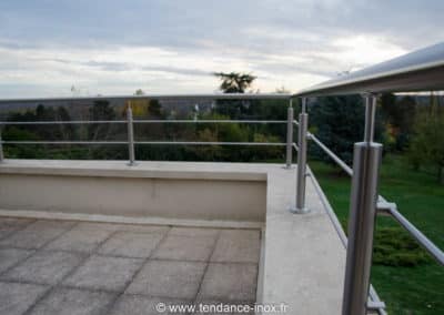 Garde-corps inox 2 sous-lisses sur mesure